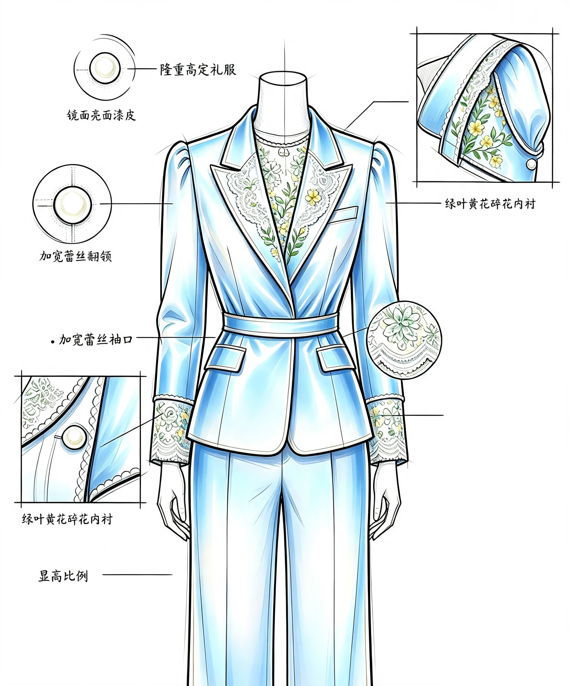 为你而做的婚礼高定西装：因为我觉得你非常适合漆皮西装，很帅气精致秀气，而且很挺括