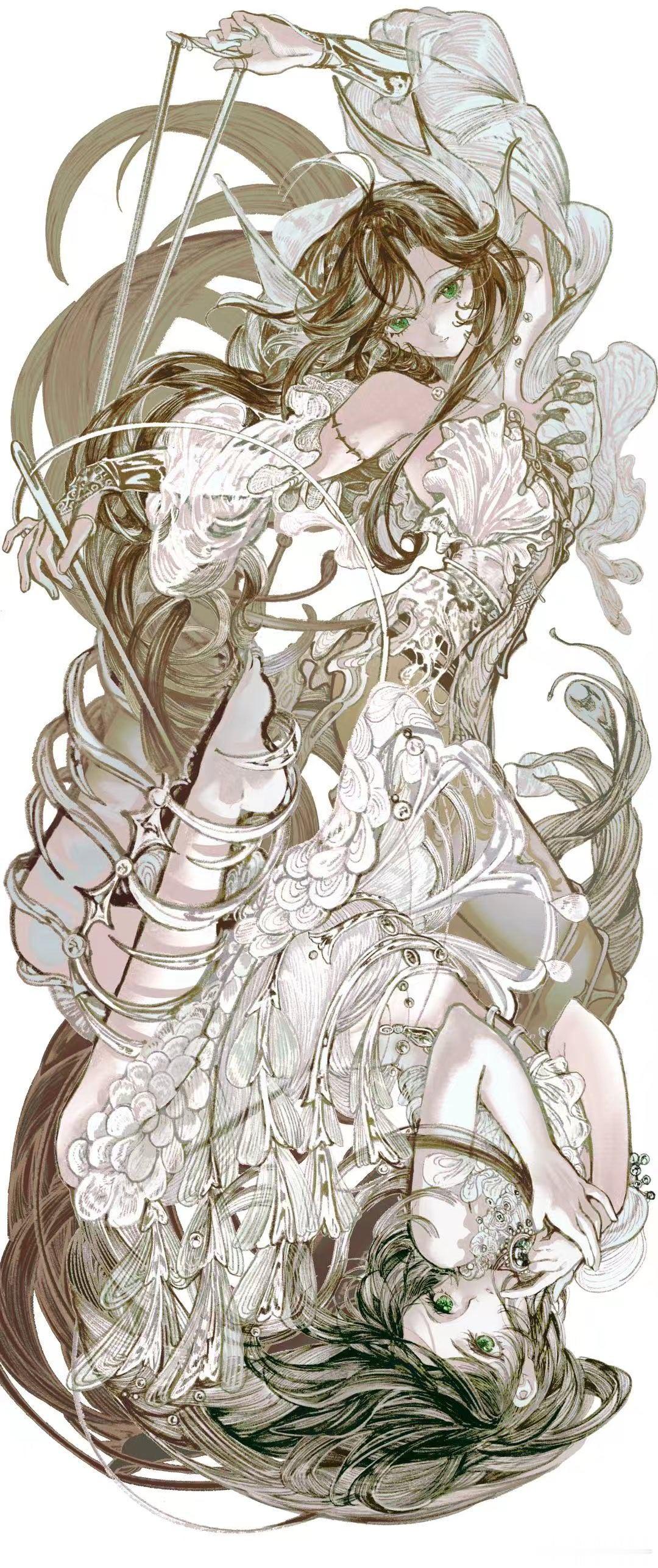 命运的双鱼绘画画画procreate绘画oc