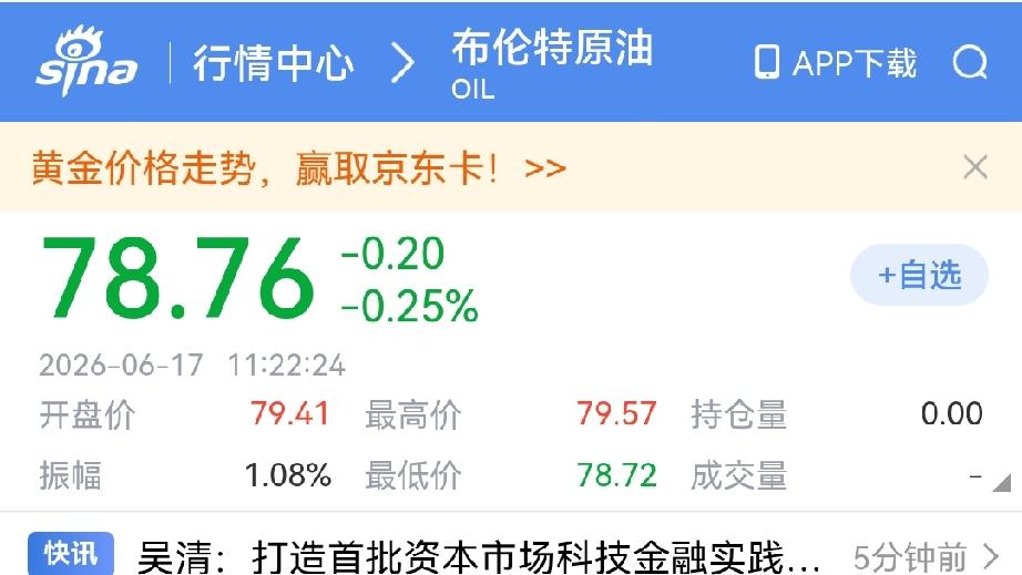 纽约原油期货和布伦特原油期货都跌倒7字开头/桶，那6字开头/桶也不会远了。
霍尔