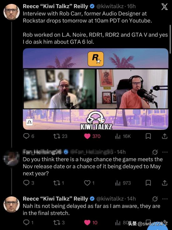 近日，知名爆料人Reece Reilly在社交媒体上透露，Rockstar Ga