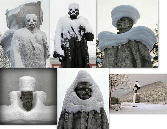 雪中的列宁像 ​​​