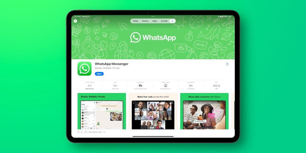 WhatsApp 推出官方原生 iPad 应用，已上架 App Store