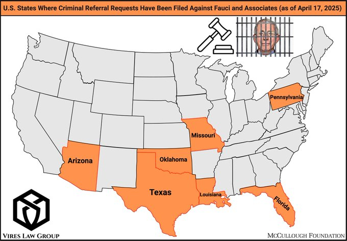 刑事转介请求已针对安东尼·福奇和七个州的高级新冠官员提起——被指控犯有谋杀、恐怖