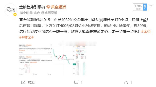 周二黄金布局五单，四单盈利，一单亏损 3960多，上涨至3989拿下290个点；