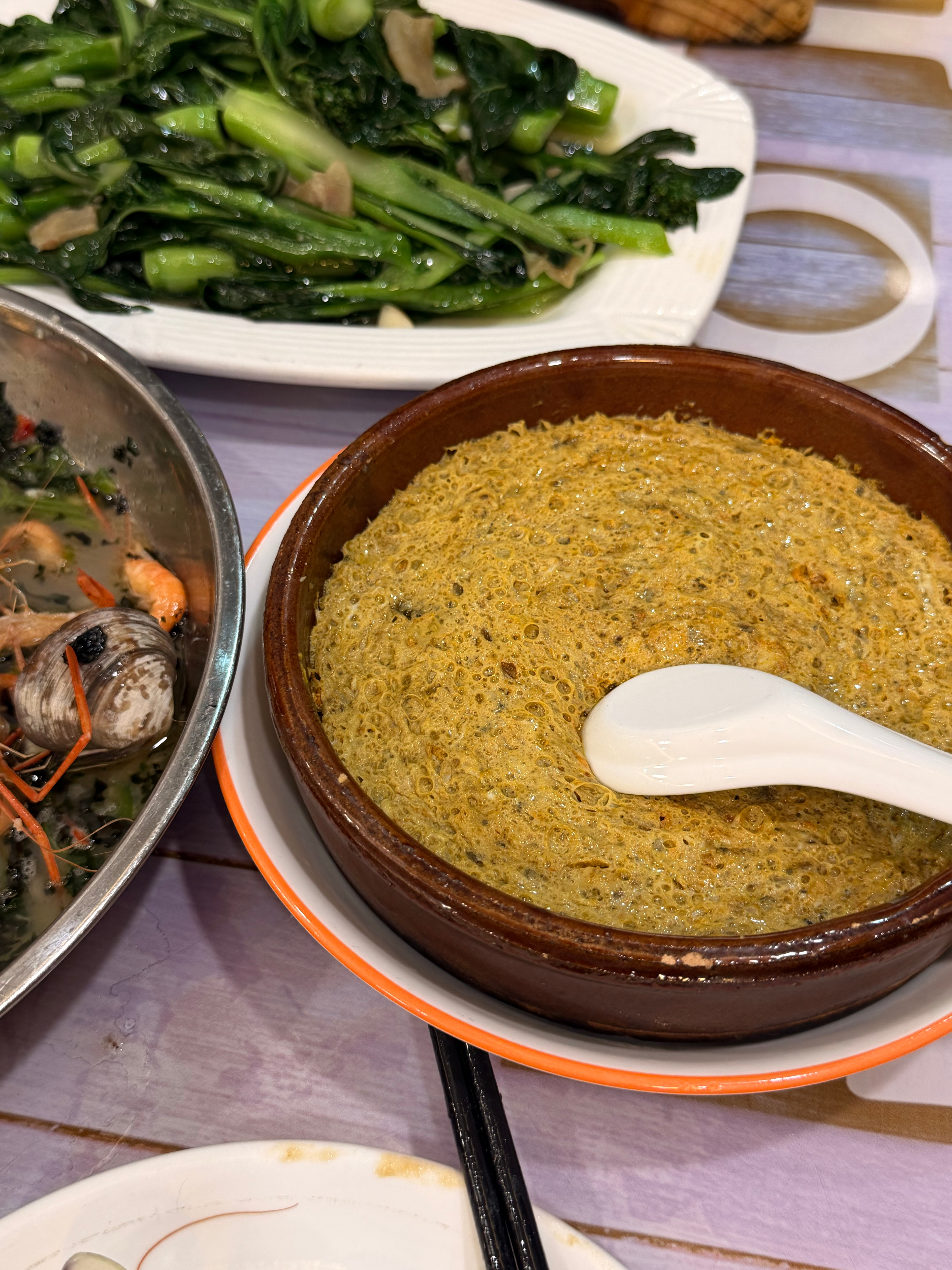 晚饭吃河鲜 谁懂这一口蟹黄蒸蛋拌饭的含金量！！！！！！我爱虾喇膏蒸蛋！！！！ 