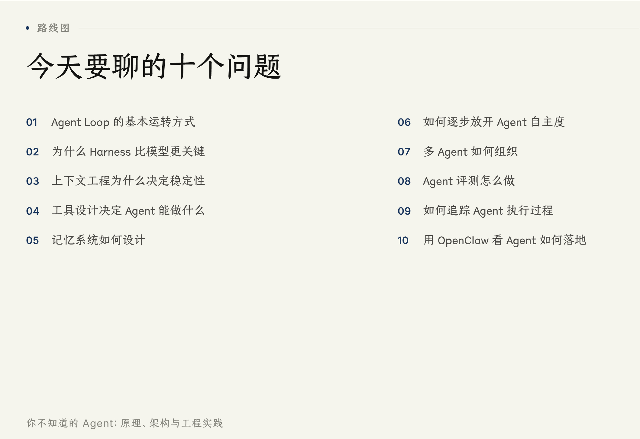 你不知道的 Agent：原理、架构与工程实践作者又发布了一个ppt版PPT版：t