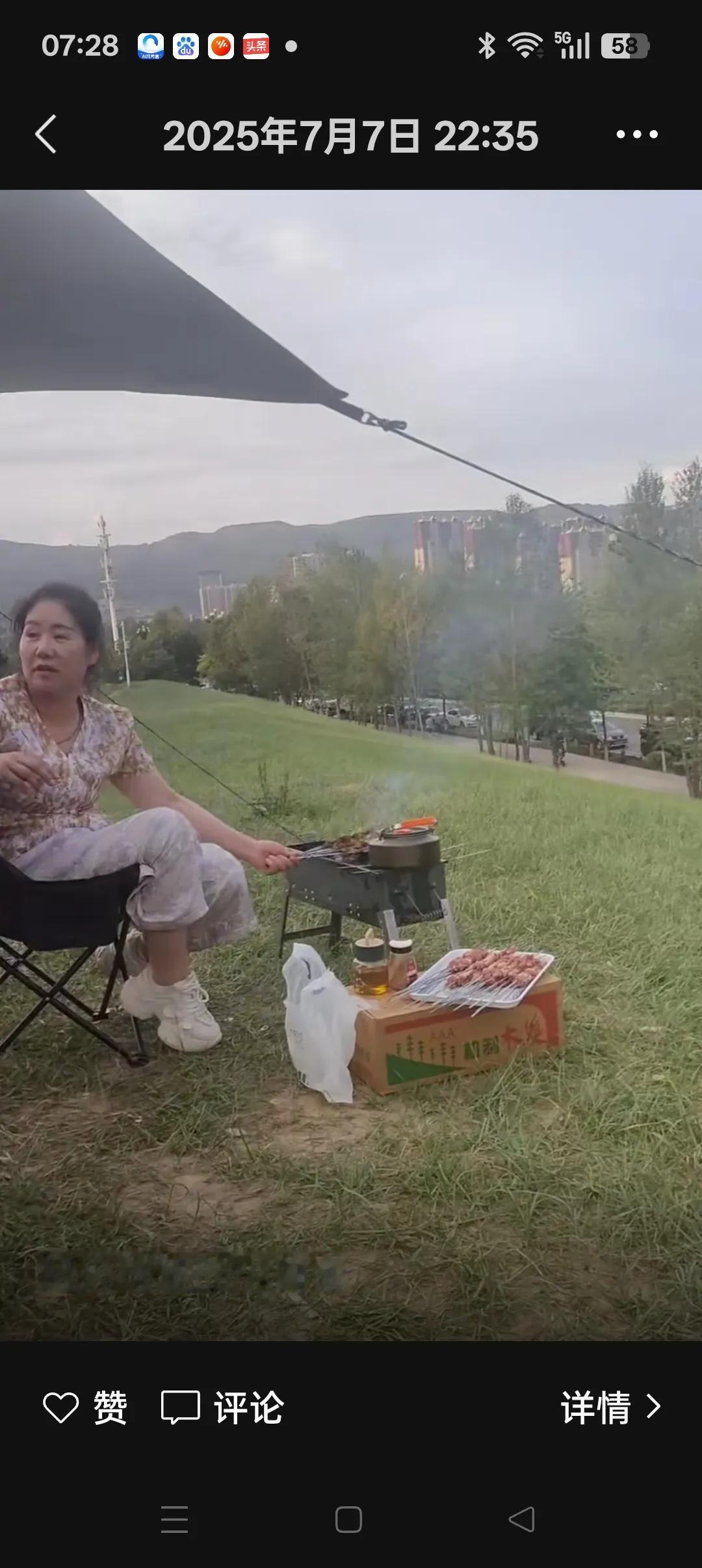 发一张图片看看你们家的猫清凉天空，绿绿的草原，架起炭火炉，一边烧烤，一边欣赏着大