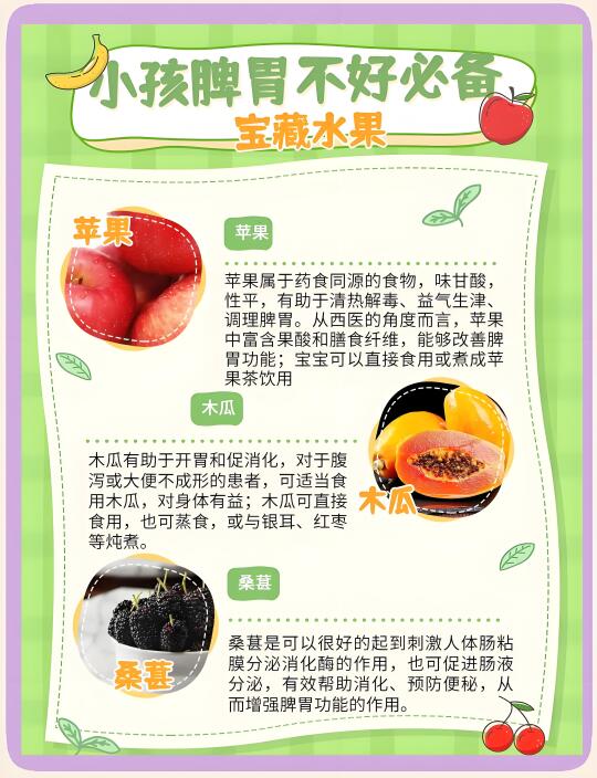 小孩子脾胃不好适当吃这些宝藏水果！