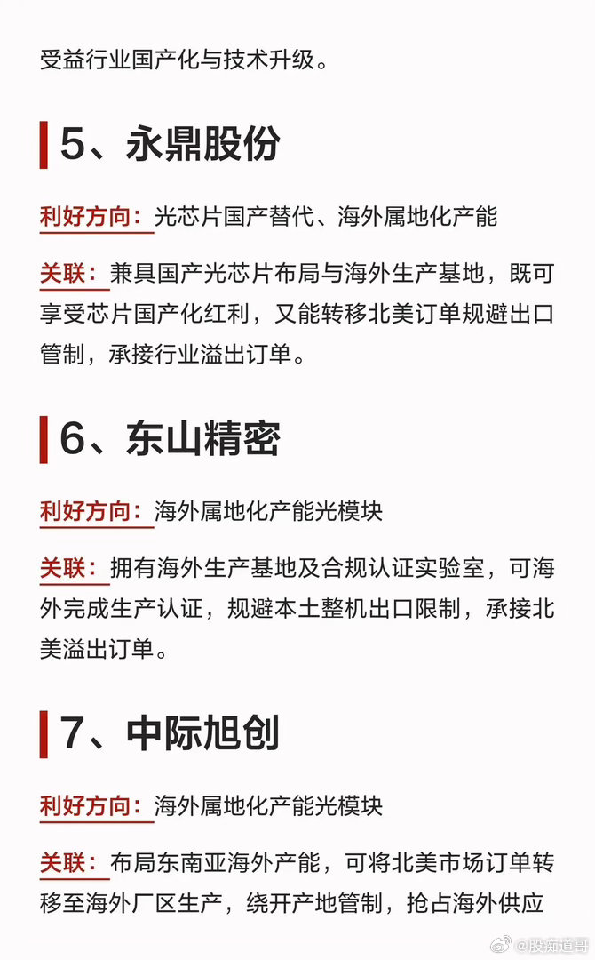 高端光模块出口或将受限！五大细分赛道受益，20家核心企业完整梳理8月4日盘后传出
