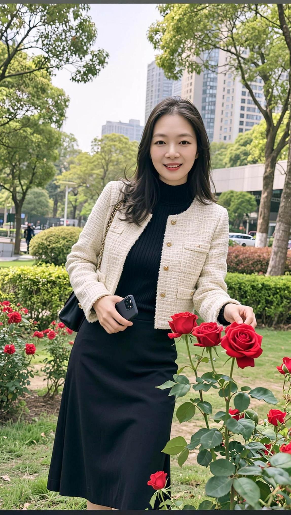 AI花园生活照 温柔穿搭每日分享优雅气质自然风景区抖音ai创作