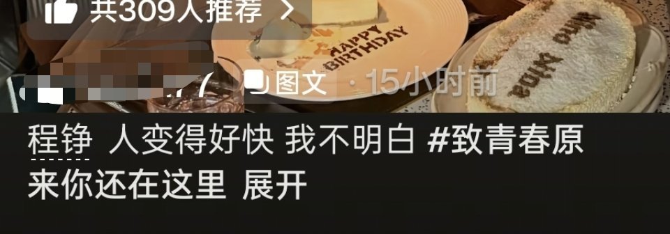 以前所有的火力全是程铮一个人扛下来的，现在一个个又开始“程铮xxxxxxx”