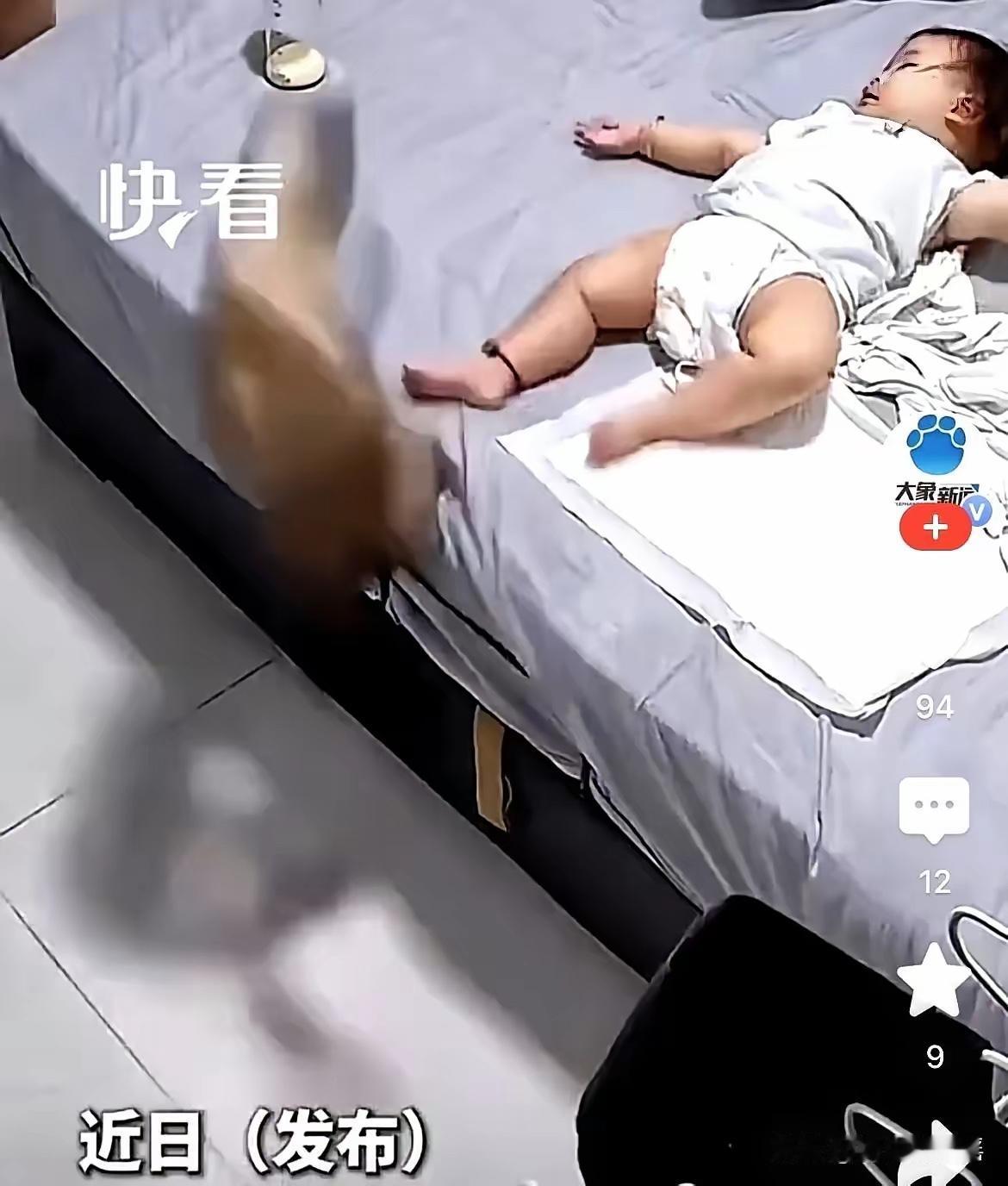 山东一户人家的监控，这两天在网上传疯了。画面里，小宝宝安安静静躺在床上，乖得跟个