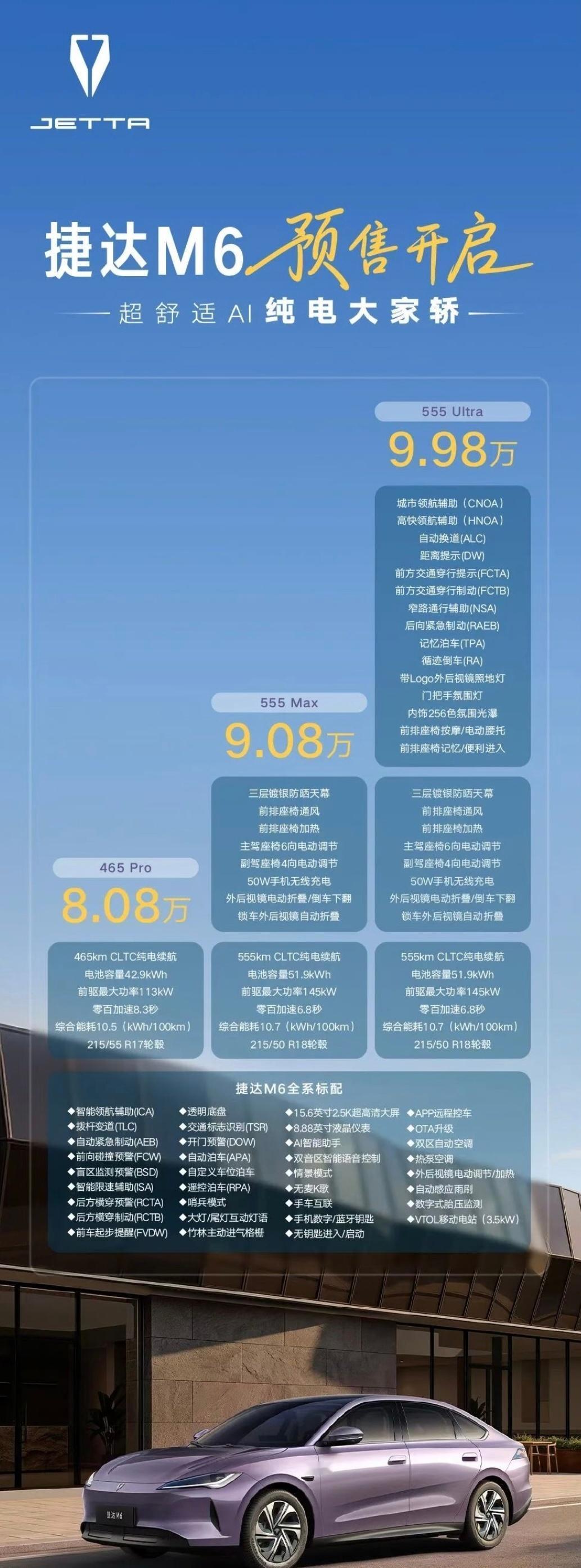长宽高为4806*1868*1500mm，轴距2820mm。
搭载中创新航磷酸铁