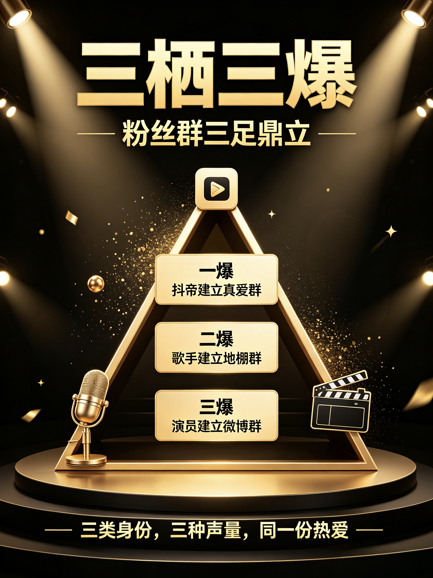 燃起来了，怒做一张海报🔥演员粉、歌手粉、直播粉，三类身份，三种声量，同一份热爱