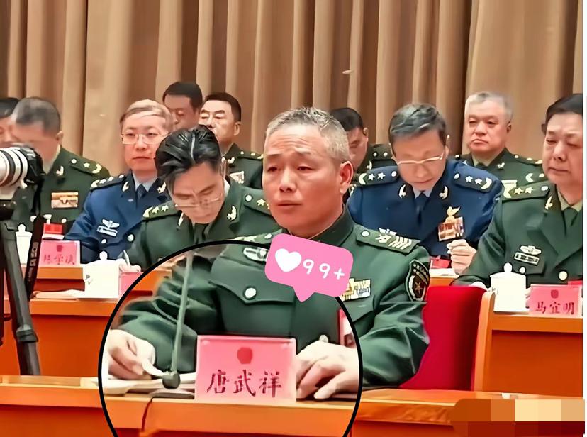 这种画面，看一眼心头就猛颤一下！！
在一堆将星闪耀的将军中间，稳稳当当地坐着一个