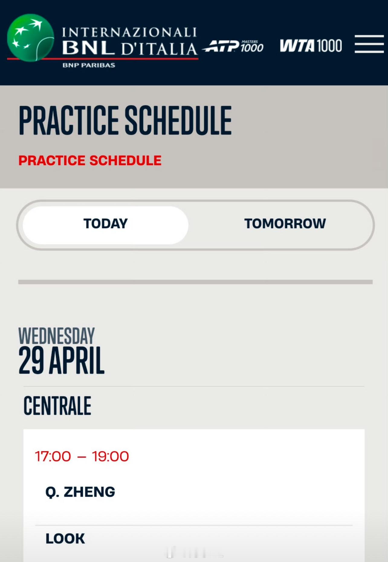 🇨🇳郑钦文已抵达罗马，开始训练今天在中心球场训练2个小时网球talking大