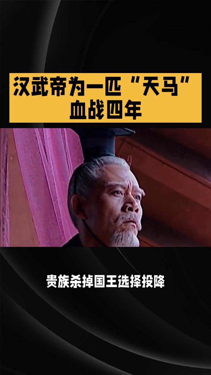 汉武帝为一匹"天马"血战四年。
汉武帝为了一匹传说中的"天马"竟发动了一场长达四