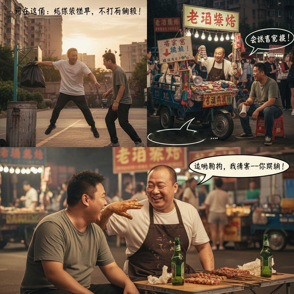 他叫老王，是我的邻居兼死党。我们俩的友谊就像方便面和火腿肠——虽然廉价但缺一不可