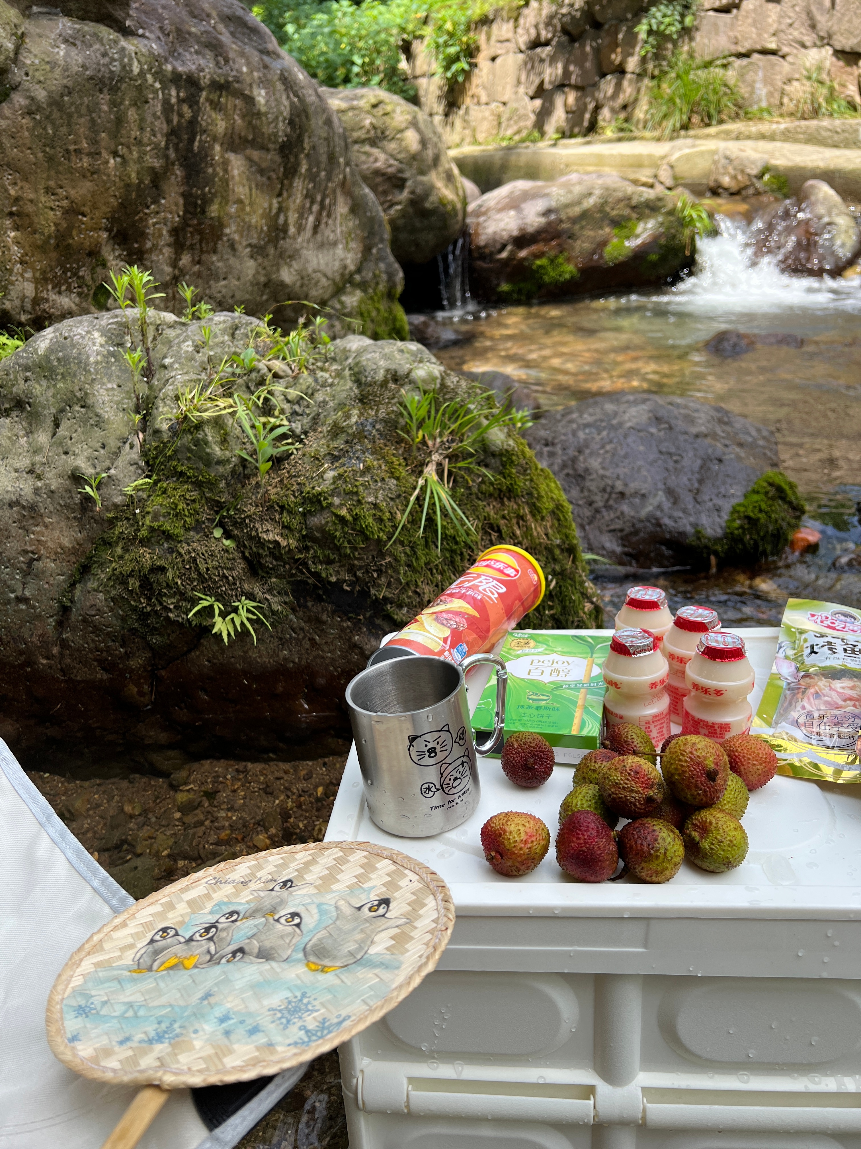 夏天必备活动就是玩水呀~出门前在带卤鸭还是带卤牛肉之间二选一，然后选择放弃带西瓜