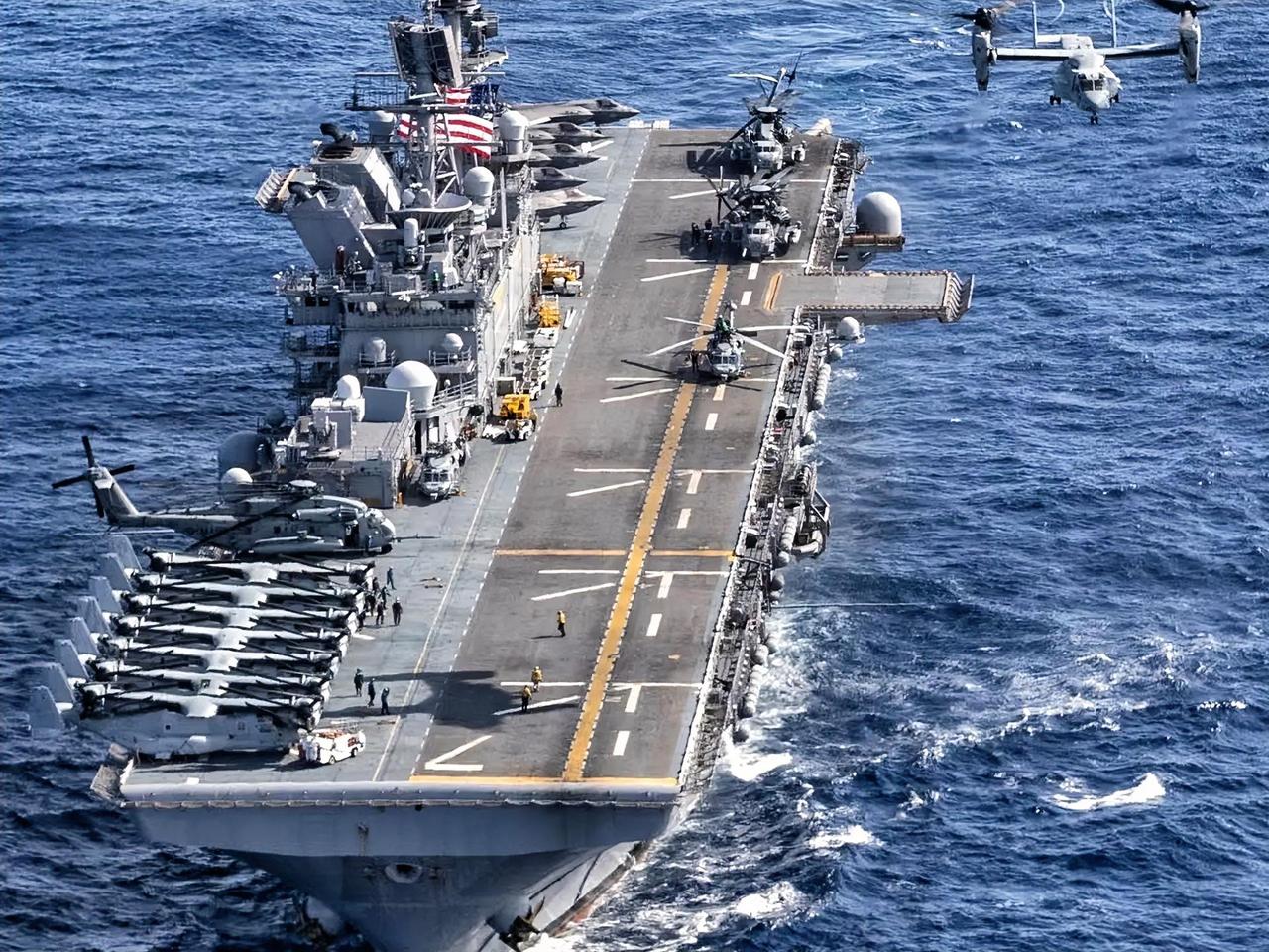 美国派往中东的两栖攻击舰编队，“的黎波里”号两栖攻击舰，新奥尔良号号圣地亚哥号两