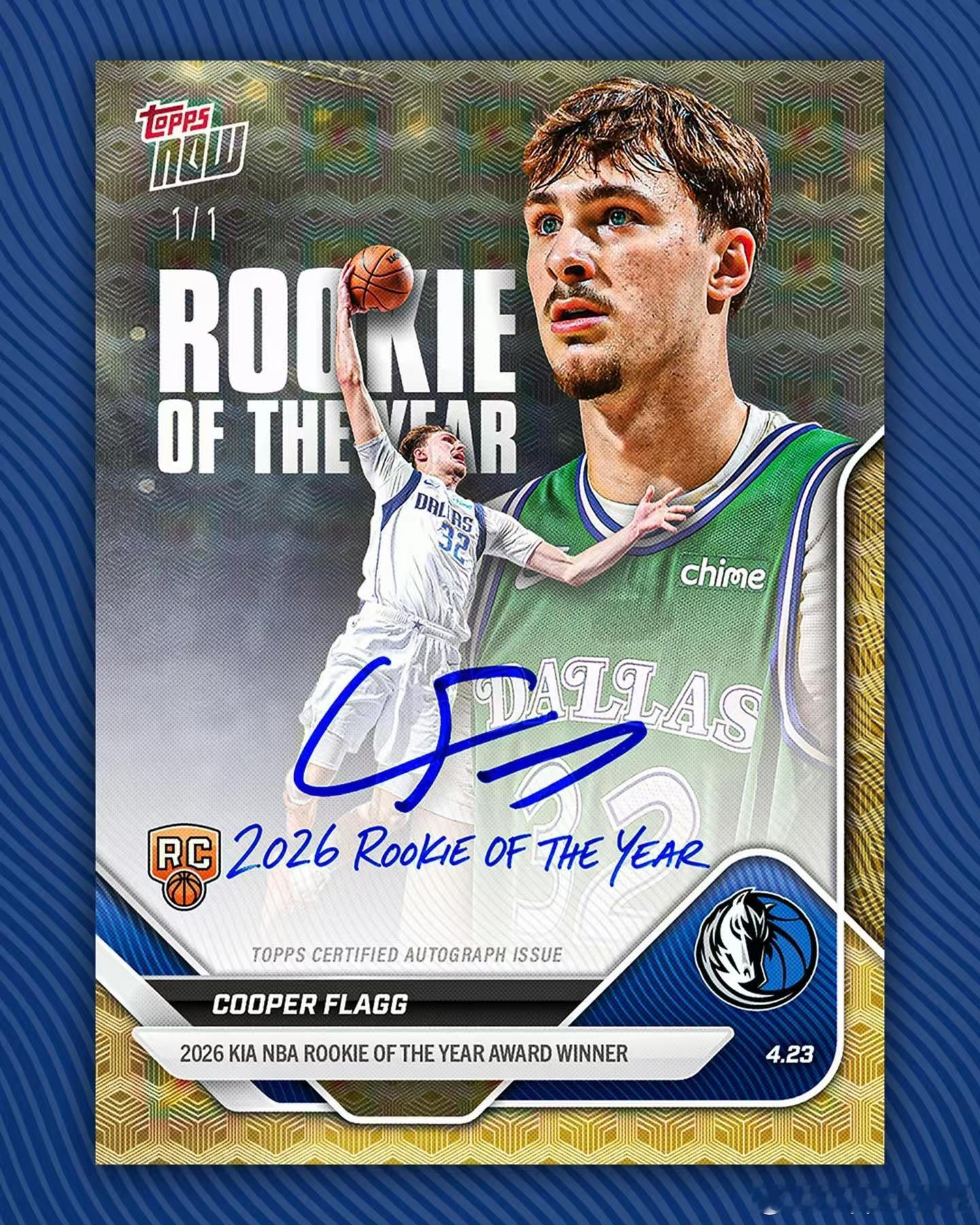 🔥重磅来袭：库珀·弗拉格荣膺本赛季最佳新秀！Topps Now 将这份荣耀定格