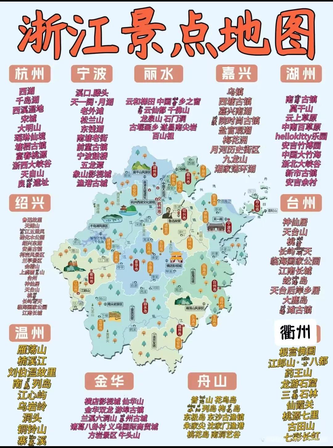 浙江是我心目中最好玩的省
各个城市，县级市，县城都很好玩，有特色
周末在浙江，能