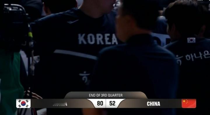 一点下限也没了，这怎么追？中国男篮三节52分与韩国半场持平，落后对手28分！中国