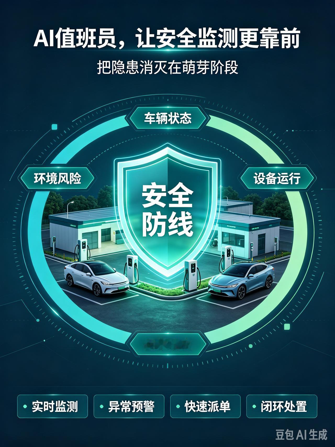 “AI值班员”守护新能源车充电安全
 
随着新能源汽车越来越普及，小区、商圈、高