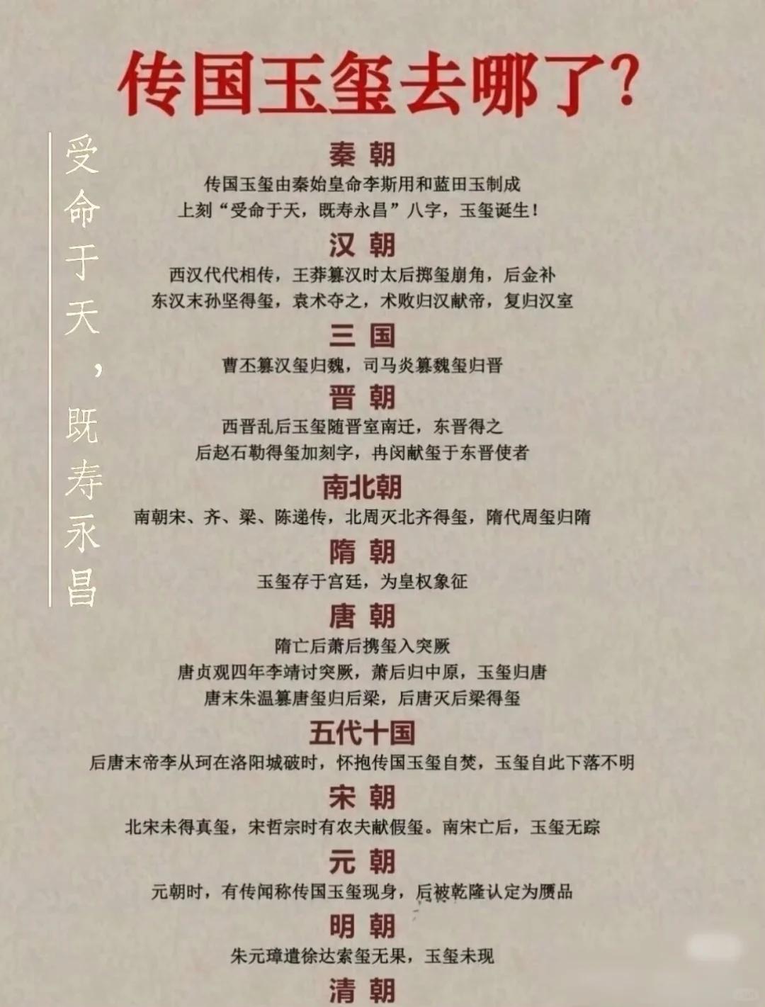 “受命于天，既寿永昌”，传国玉玺消失千年，它到底去哪了？

 一块和氏璧雕琢而成