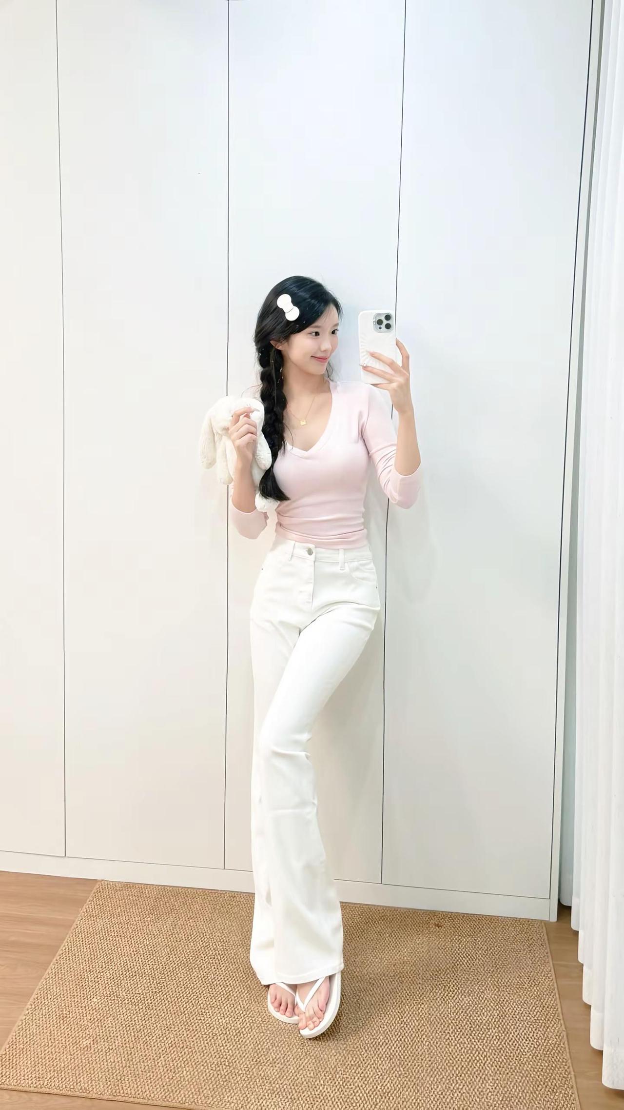 🫶🏻🐰。浅粉温柔风 今日份韩女穿搭 韩系温柔感ootd ootd女生穿搭