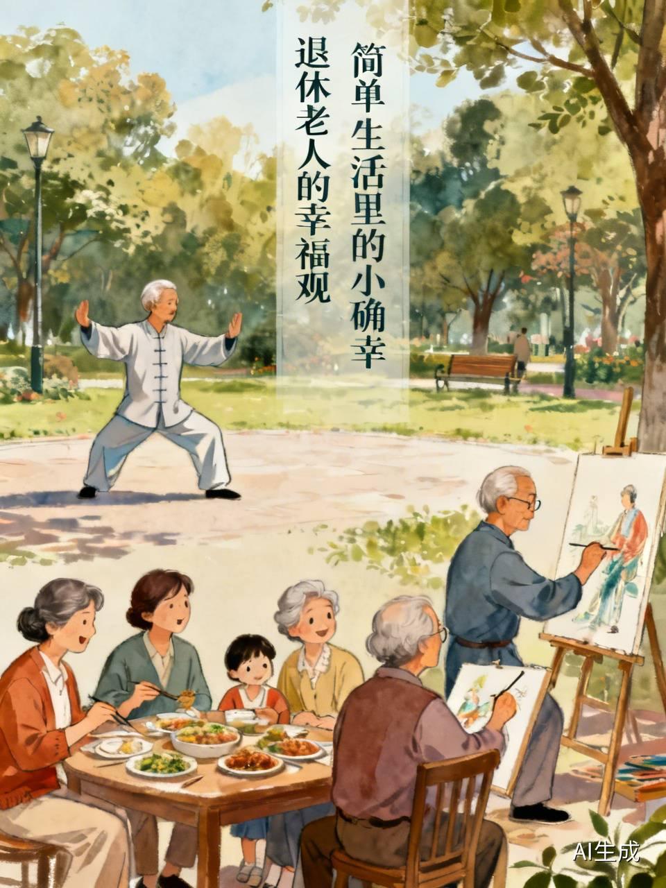 退休老人的幸福观，在我看来，就是简单生活里的小确幸。

有的老人觉得身体健康就是
