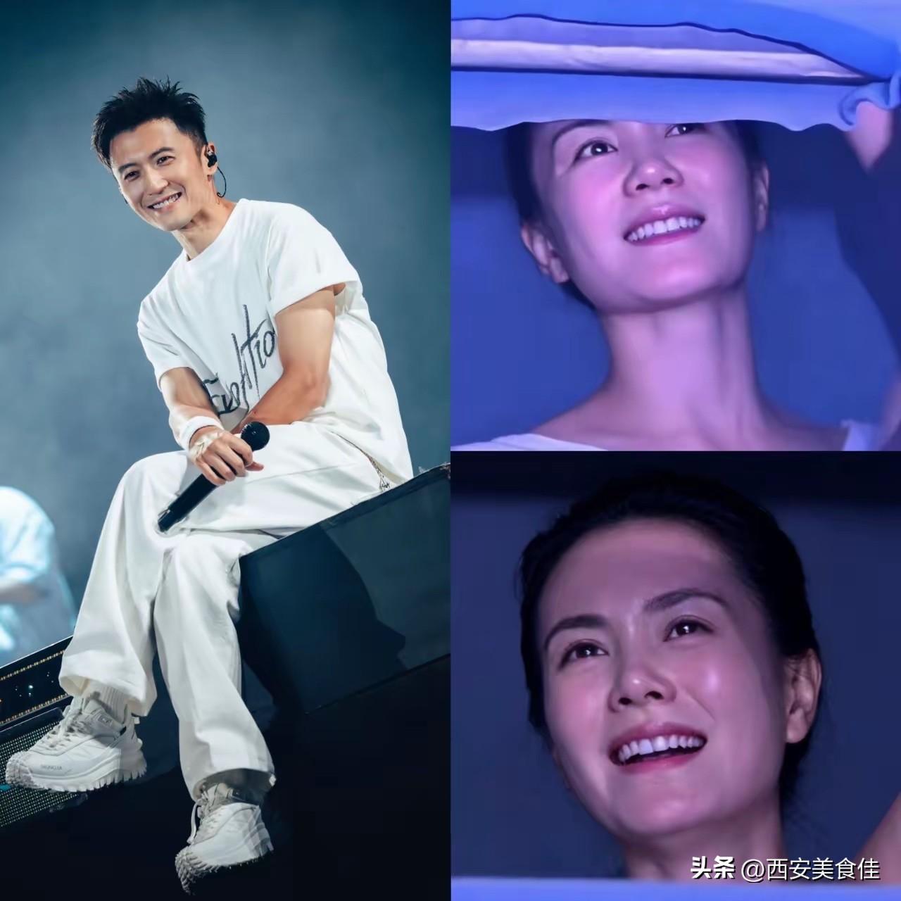 这两天全网都是这对神仙眷侣，
谢霆锋北京演唱会上，
王菲低调在台下当粉丝，
不得