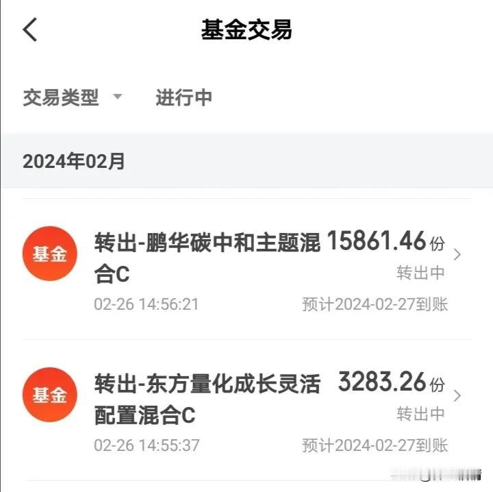 2.26基金操作，今天止盈了机器人和量化小盘，回笼资金