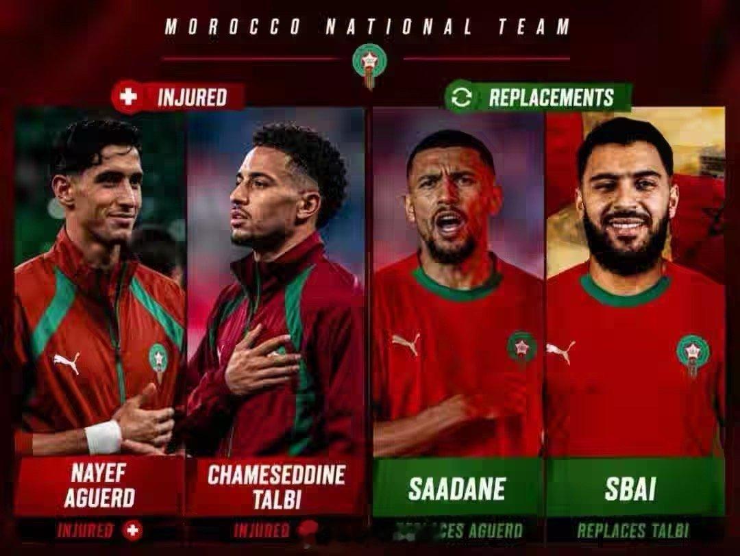 FIFA官方发布公告，摩洛哥队临近世界杯开幕前做出人员变动。贝蒂斯前锋阿布德和马