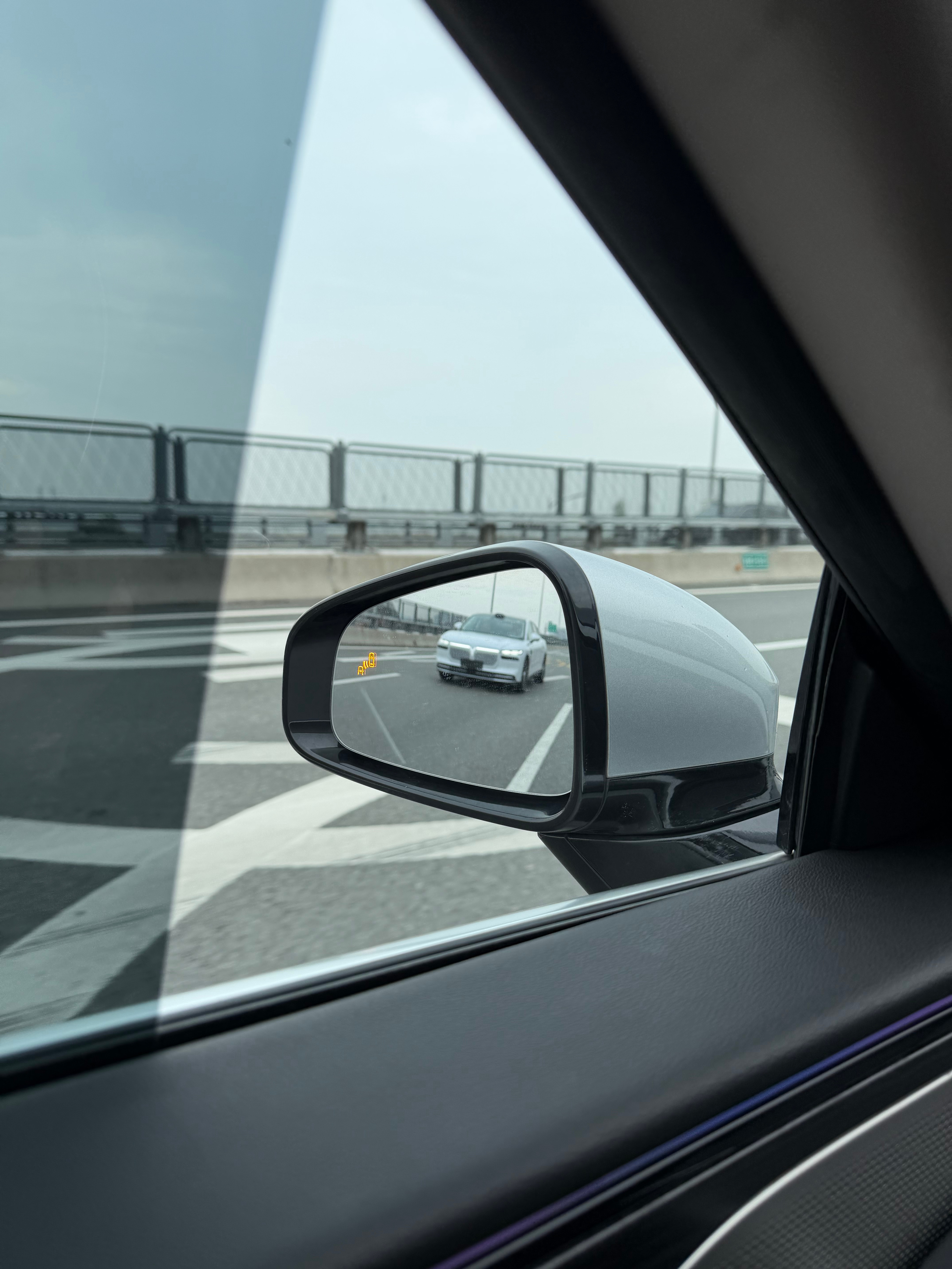 迷迷糊糊的一个有点尊的车头，原来是刚刚提的追光L，还是白色的 