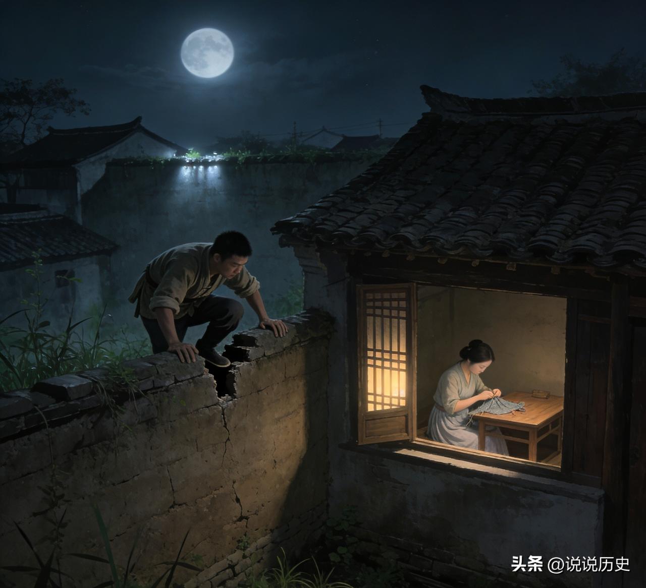 明朝年间，一男子去偷窃，却撞见寡妇在沐浴，身姿风情万种。然而，他只看了一眼便闭目