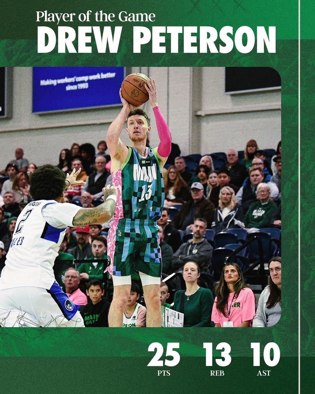 缅因州凯尔特人 Player Of The Game : Drew Peters