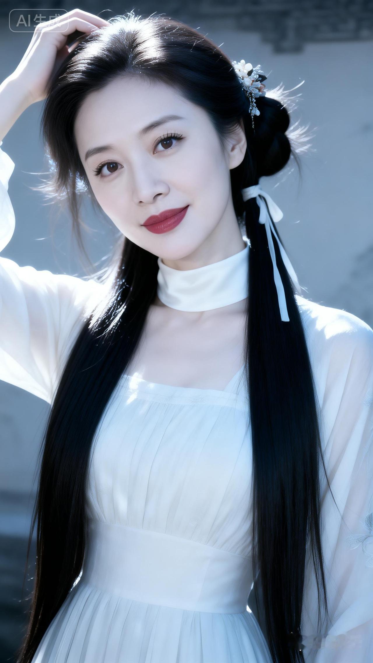 梦幻古风少女，白衣飘飘，优雅动人