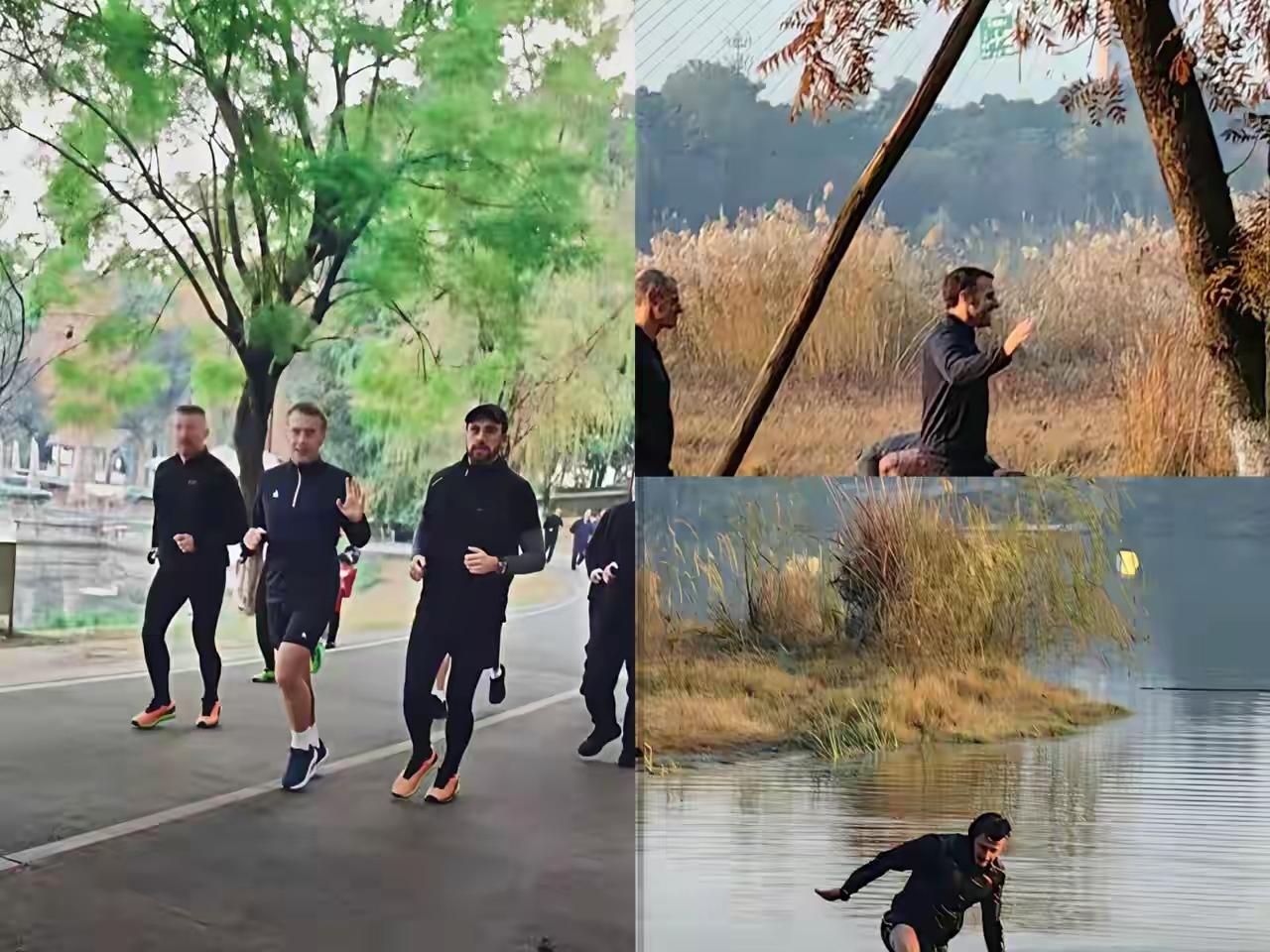 让法总统感受到十足安全国的待遇，连保镖都那么地淡定？
马克龙在中国就这么放松吗？