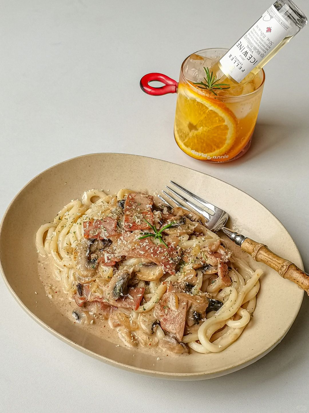 微醺brunch🍝培根奶油乌冬面 奶香浓郁