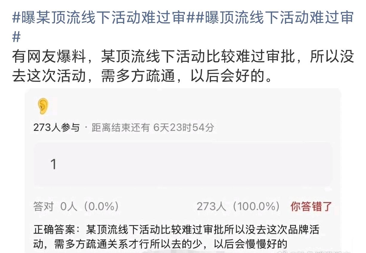 曝某顶流线下活动难过审居然热搜了。。 