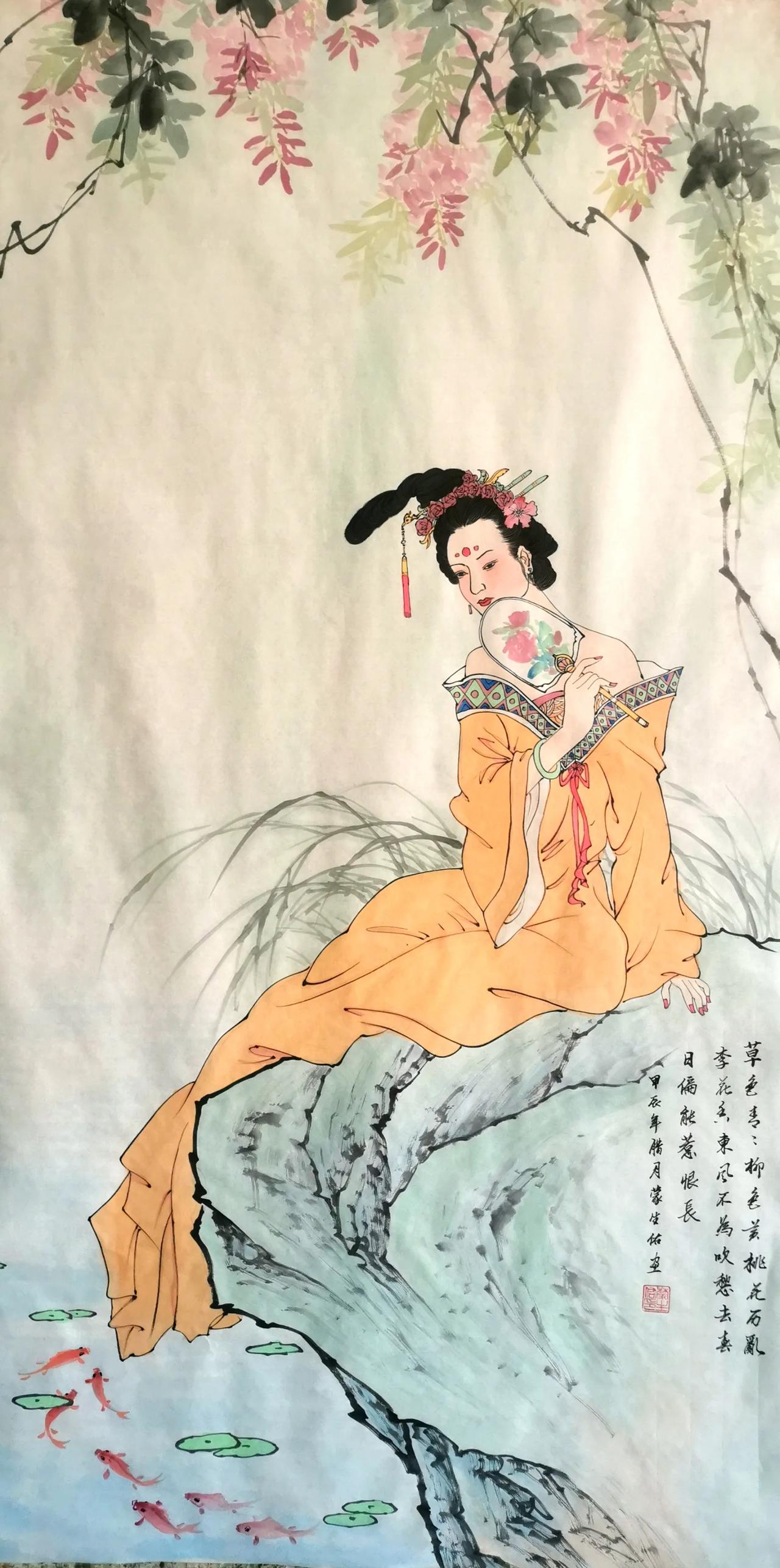 岁末人物作品（四尺人物）：国画人物画人物仕女国画 中国画作品系列