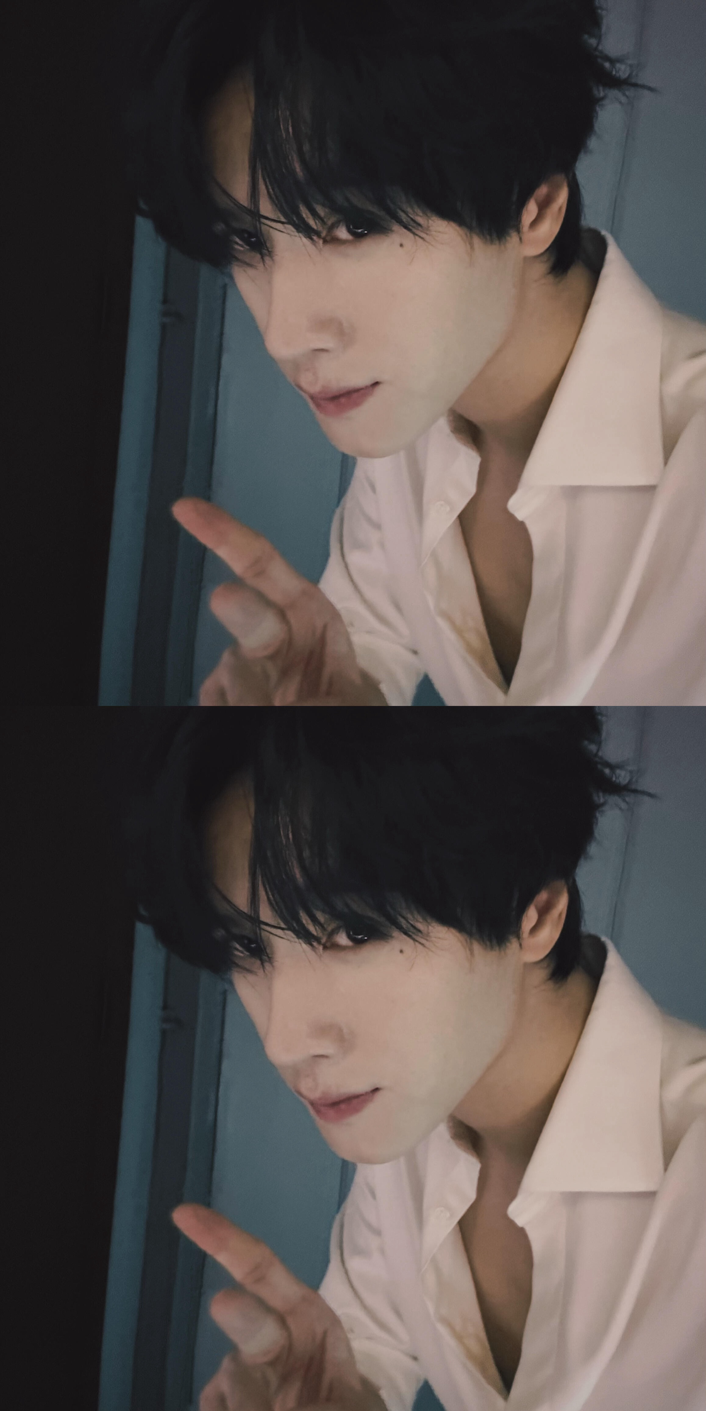 展轩更新久违自拍！白衬衣➕黑领带 ➕怼脸 展轩你有点太帅了😍 