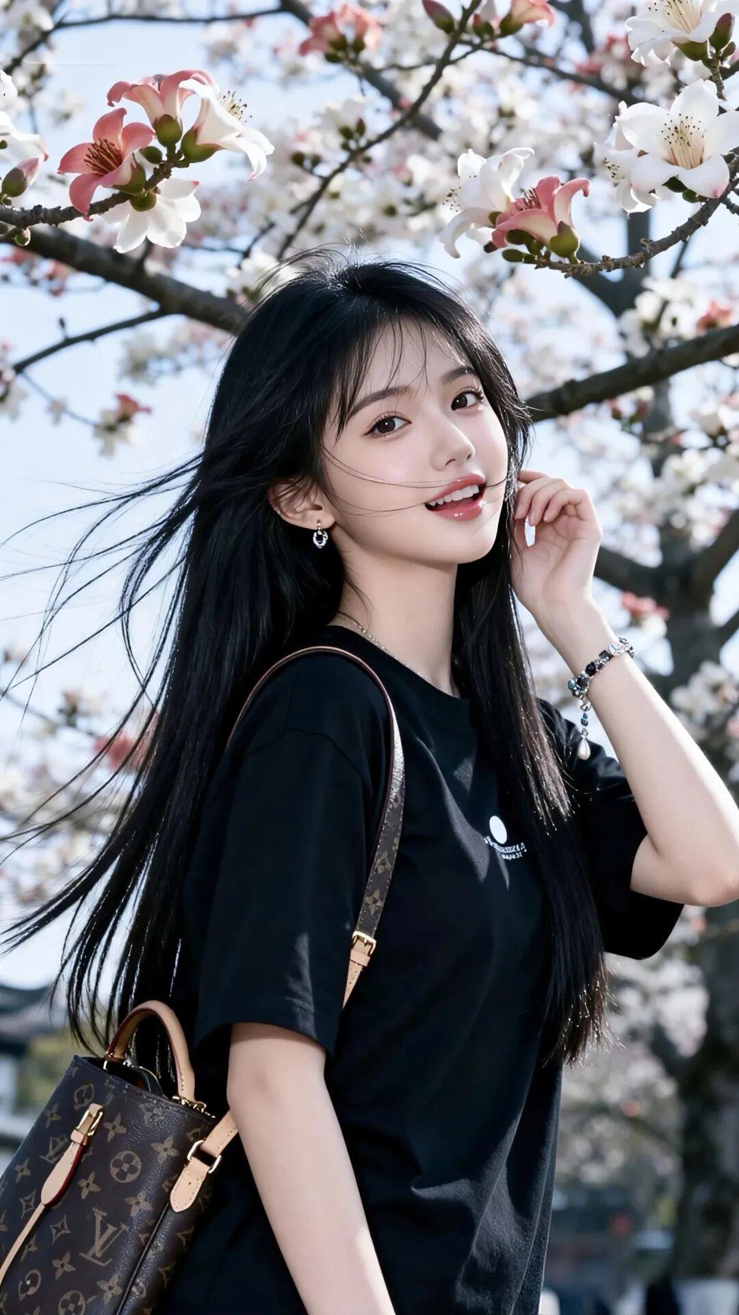 春日氛围感画面解析
画面美学亮点
场景氛围：春日晴空蓝天，背景是盛放的异木棉/美