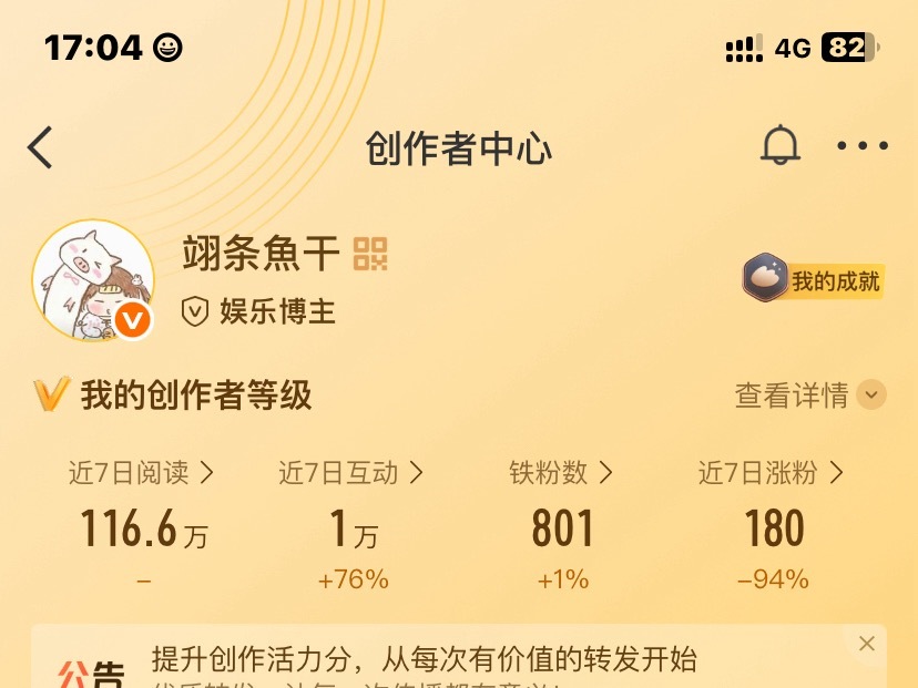 恭喜我有800个铁粉了 