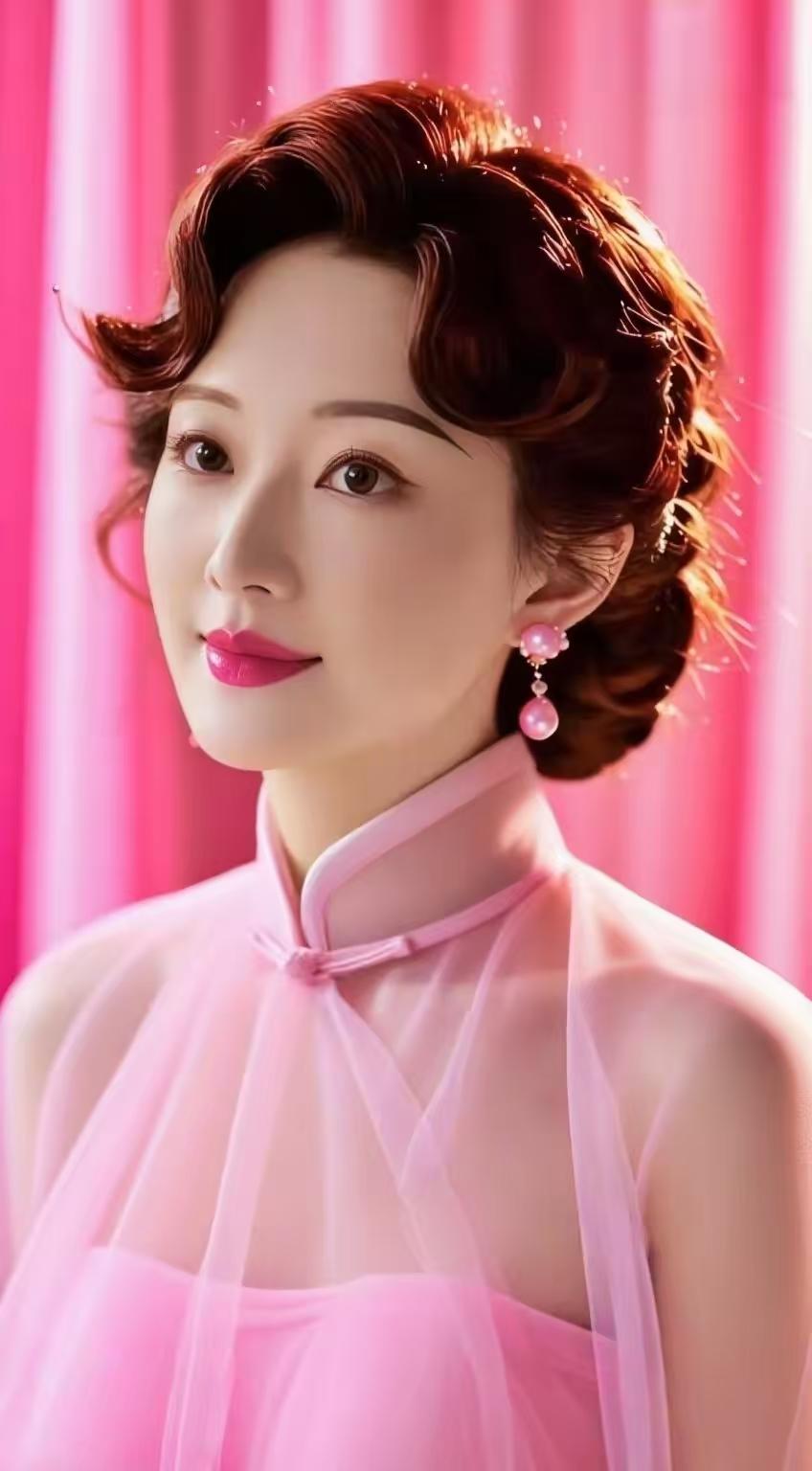 赞粉衫佳人
粉袂旗袍韵致悠，
温柔典雅映双眸。
东方雅态风情绕，
万种娇姿醉眼眸