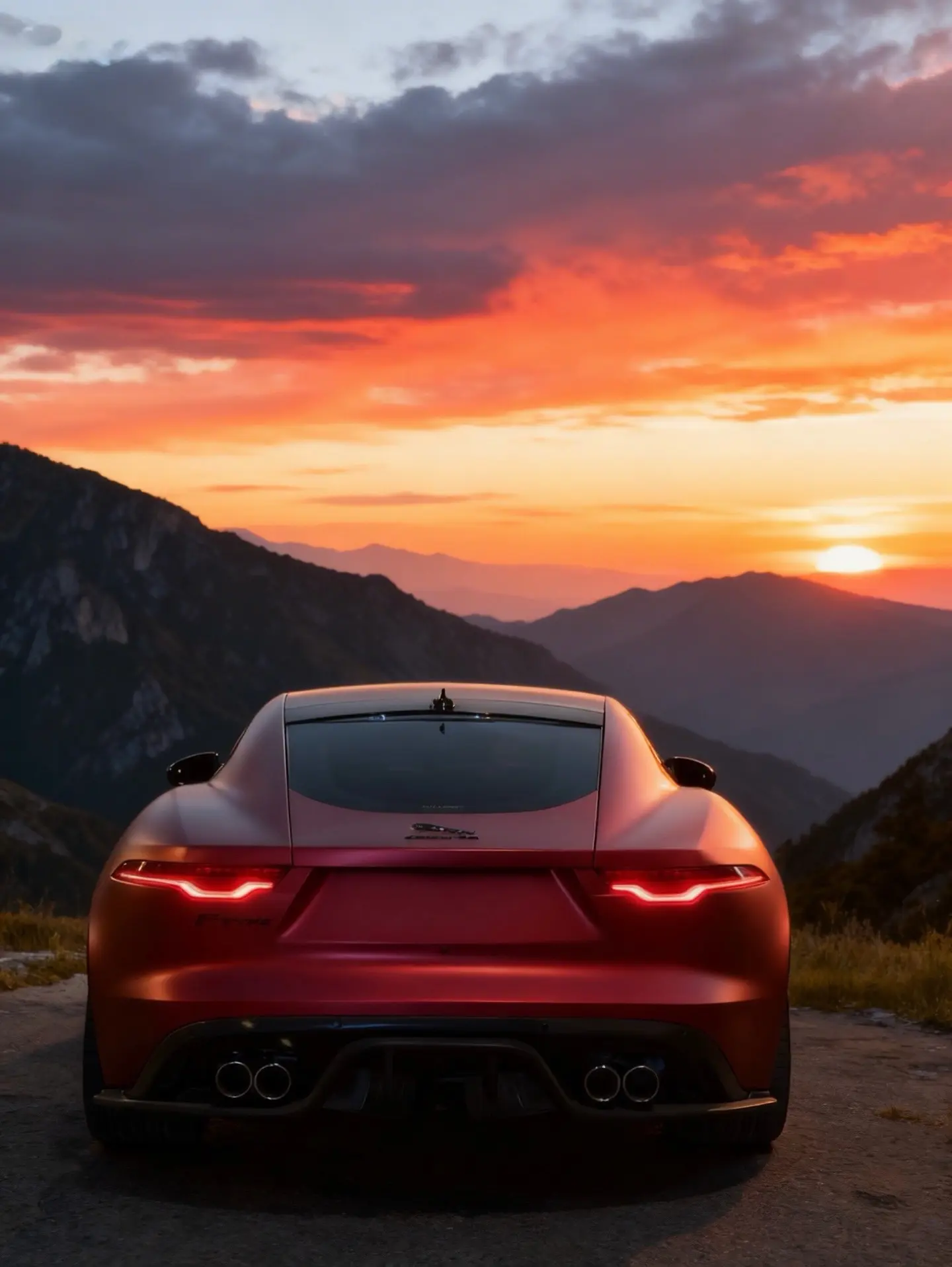 与夕阳共舞，捷豹Ftype.