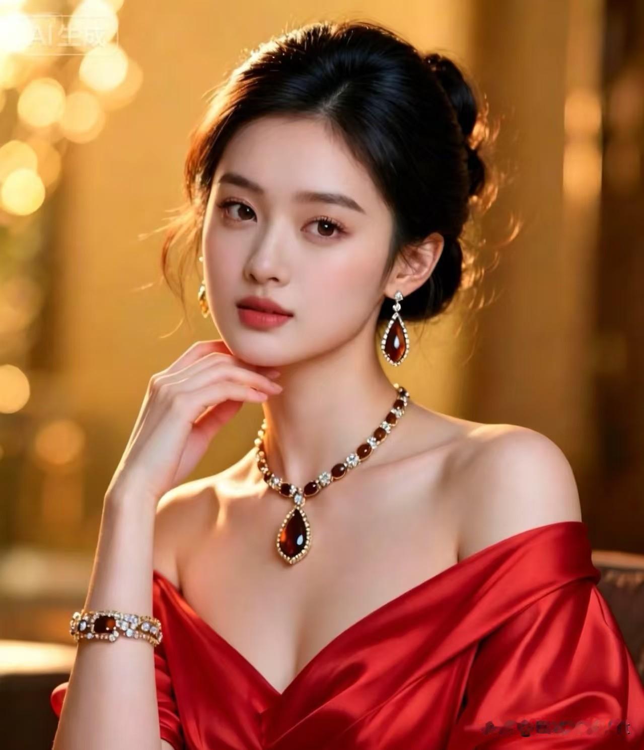 卜算子·红妆凝韵
 
暖烛漾流光，艳袂凝香露。
一抹丹华映玉容，眉眼倾城度。
珠