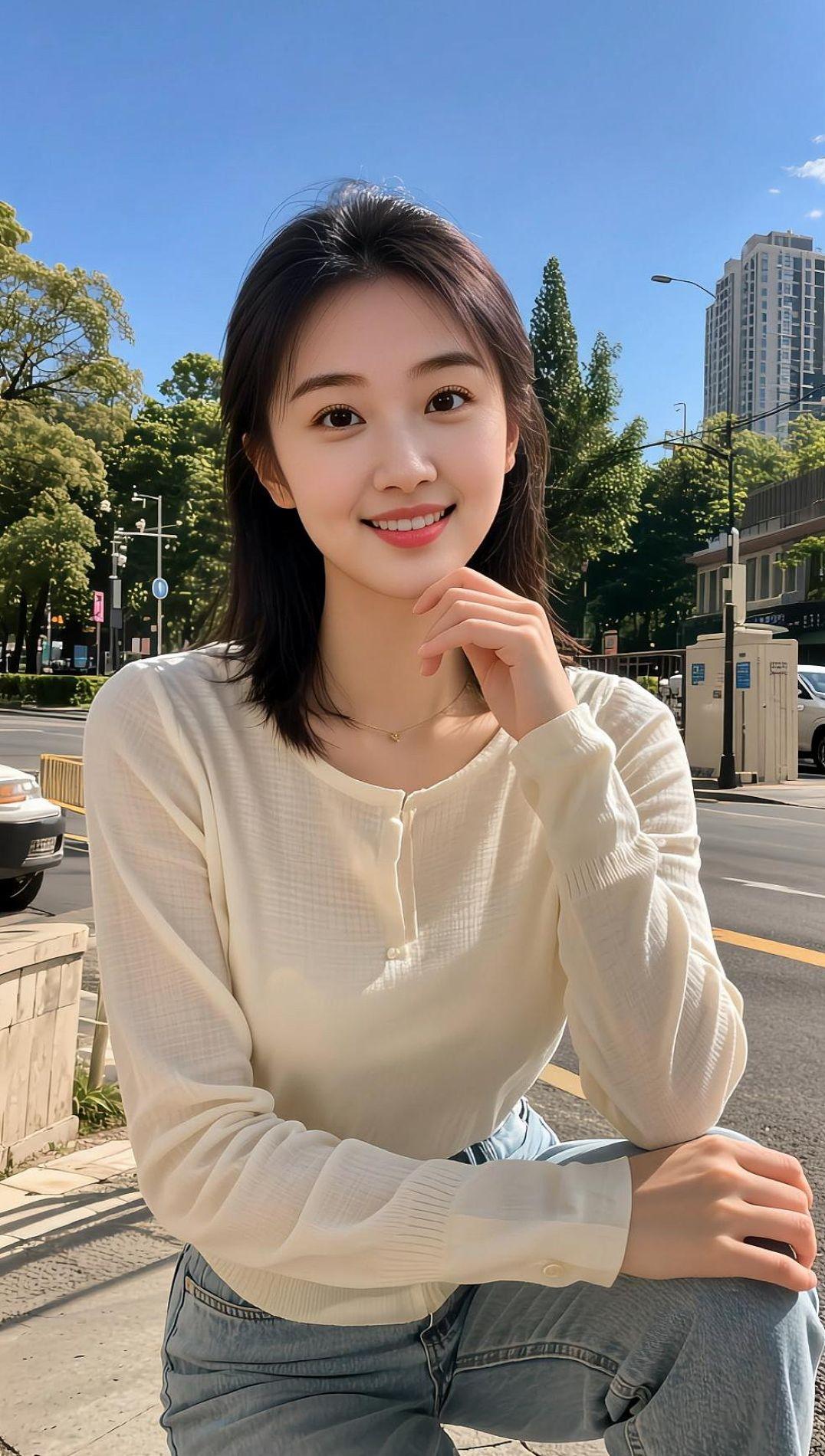 街头清新写真 美女 颜值 穿搭