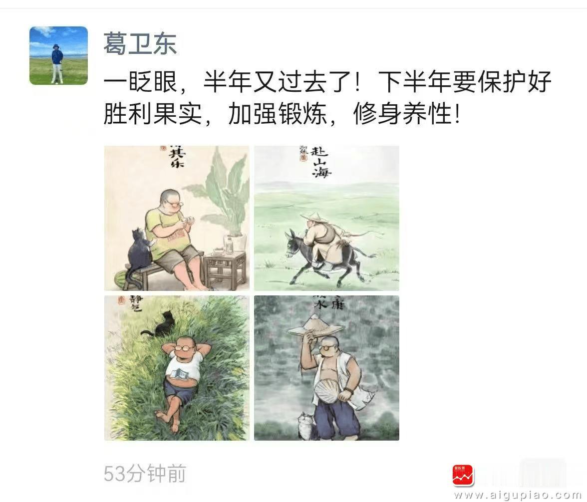 今日网传A股大佬葛卫东建议下半年保护好胜利果实，修身养性，加强锻炼！

葛总今年